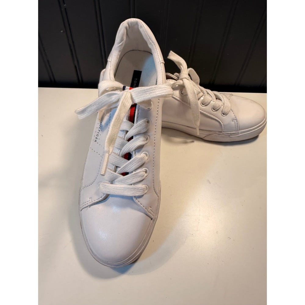 Tommy Hilfiger TWLAMISS Womens White Low Top Lace Up Sneakers Size 8.5M